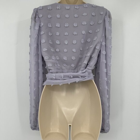 Altar'd State Top blouse Uo Altard State Floral Knit Crop Top lavender lilac pur - Picture 6 of 13